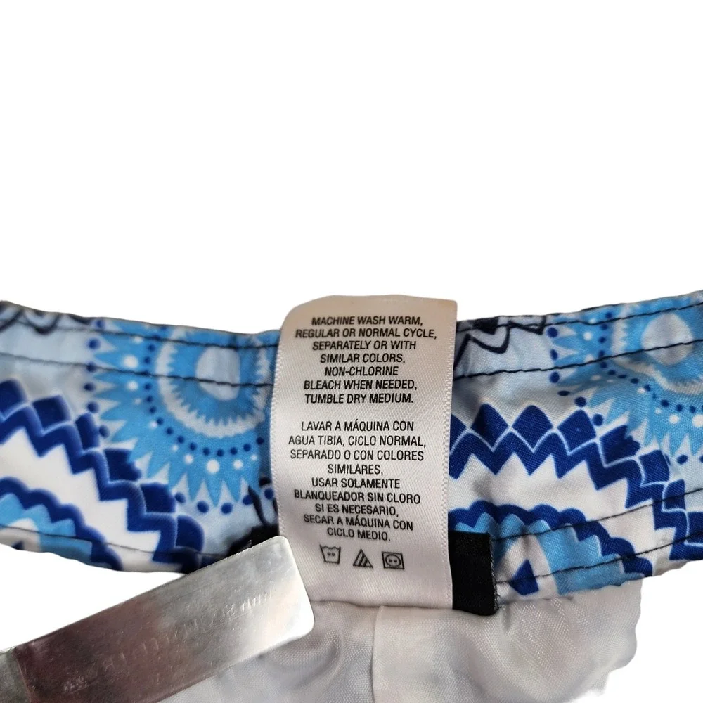 Joe Boxer Board Shorts L Men Floral Blue Green Functional‎ Fly Inseam 9